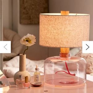 ISO Mila Rounded Edge Tinted Pink Glass Table Lamp from Urban Outfitters